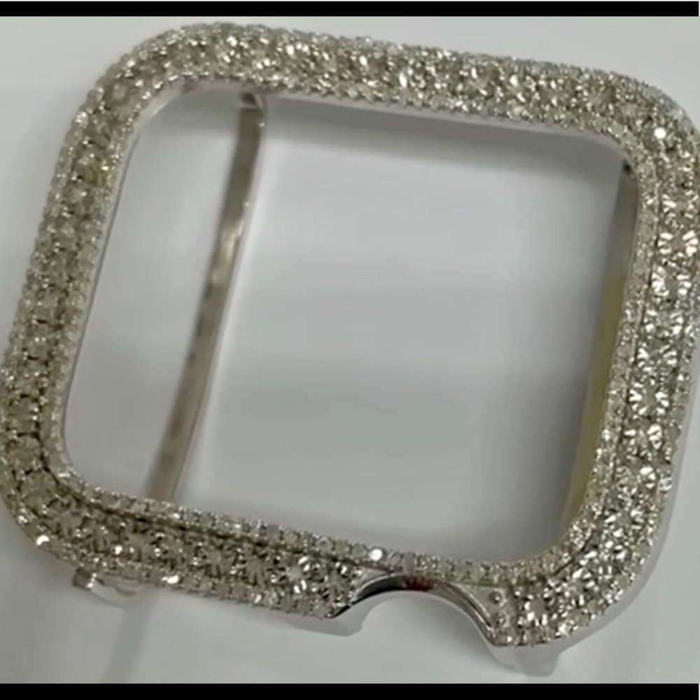 NEW Apple Watch 45mm REAL genuine natural diamond bezel REAL DIAMOND Custom Case - Picture 6 of 7
